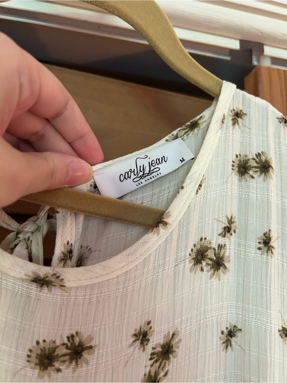 Carly Jean Los Angeles Cream Maxi Dress with Brown Floral Print - Picture 5 of 7